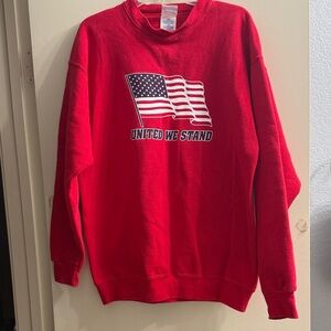 Red American Flag Sweatshirt Vintage